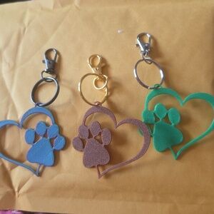 Heart and Paw Keychains: Choose 1